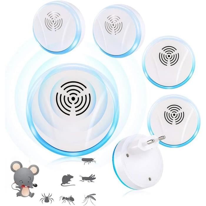 Répulsif Ultrason Hisome,4 packs de Répulsifs à Ultrasons pour Insectes Avec Veilleuse à LED Répulsif Ultrason Hisome,4 packs de Répulsifs à Ultrasons pour Insectes Avec Veilleuse à LED