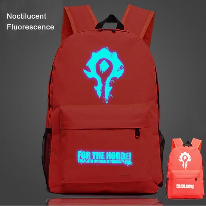 Wow For The Horde Sac A Dos Noctilucent Fluorescence Cartable Cadeau Noel Anniversaire Pour Fils Et Fille Et Petite Ami Sac D Ecole Orange Orange Achat Vente Cartable 2009832635518 Bientot Le Black Friday Cdiscount
