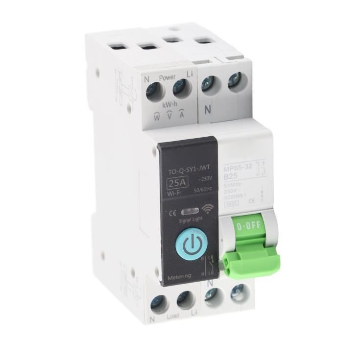 EJ.life Disjoncteur 2P Paramètres du disjoncteur WiFi Protection contre les fuites réglable
