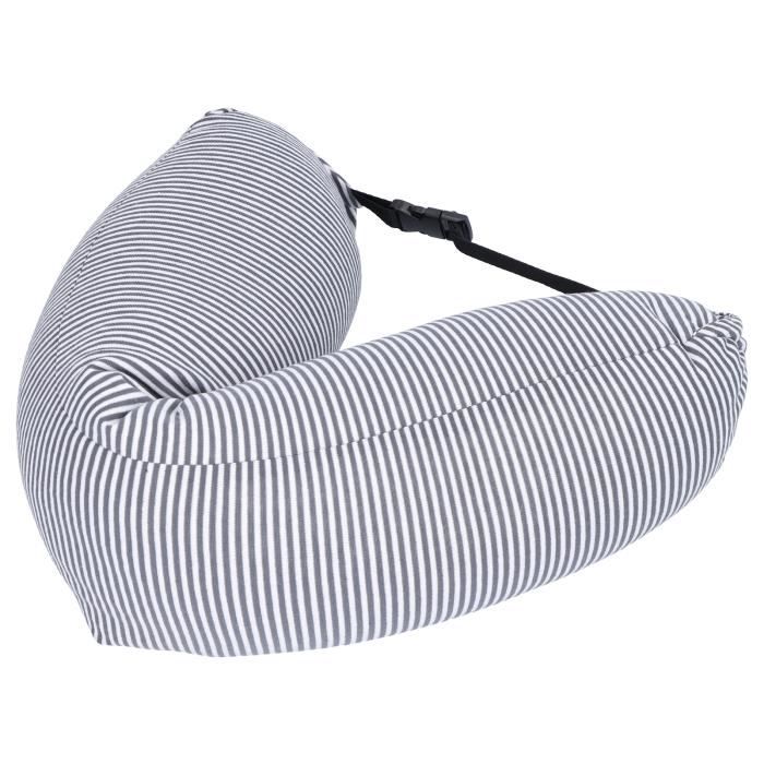 Coussin De Voyage En U Rembourrable - Bleu - Pour Avion, Voiture, Maison - Se Transforme En Sac