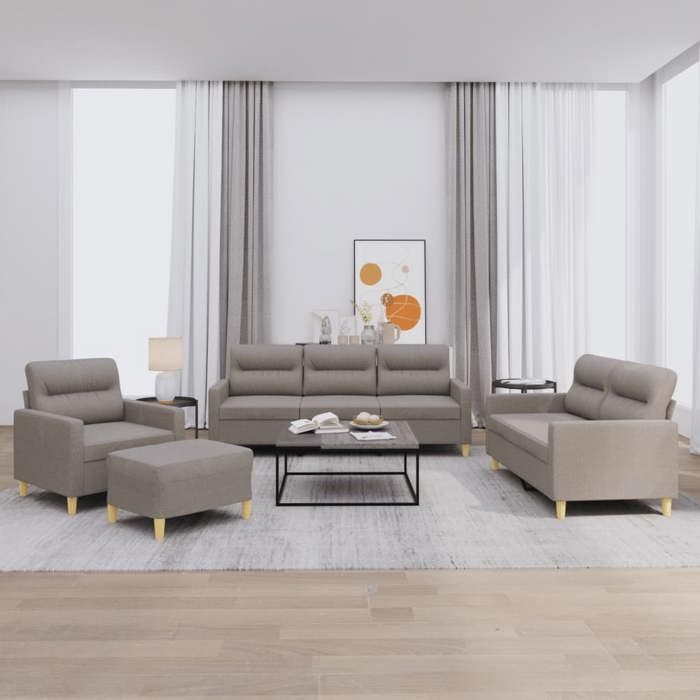 vidaXL Ensemble de Canapés avec Coussins 4 pcs Canapés avec Accoudoirs Ensemble de Meubles avec Repose-pieds Salon 3201551