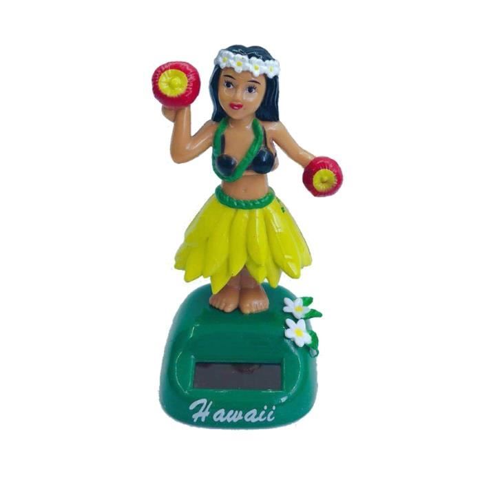 Figurine Solaire Danseuse Hawaïenne Pour Tableau De Bord De Voiture - Décoration Animée - 6.3x10.5 Cm - Neuf - Marque Générique