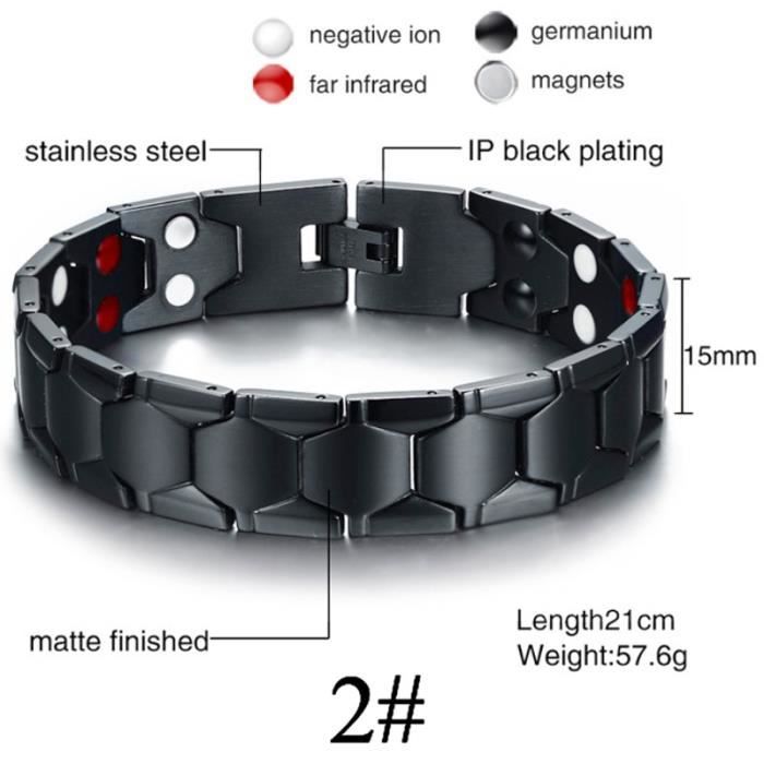 Bracelet Magnétique Titane BIO Pour énergie Et Santé - Aide Contre L'arthrite | Neuf