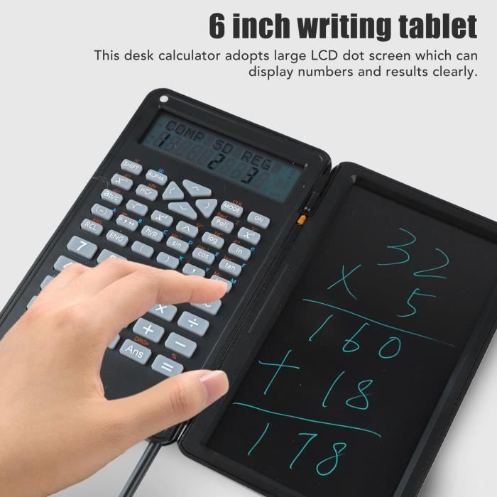 Calculatrice Scientifique Avec écran D'écriture Effaçable - 12 Chiffres, Tablette LCD, Stylet Magnétique - 9