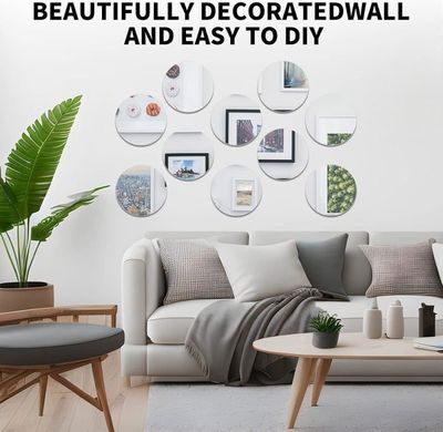 Autocollant Miroir,Miroir Adhésive 24 PCS Feuilles Miroir Muraux Miroir