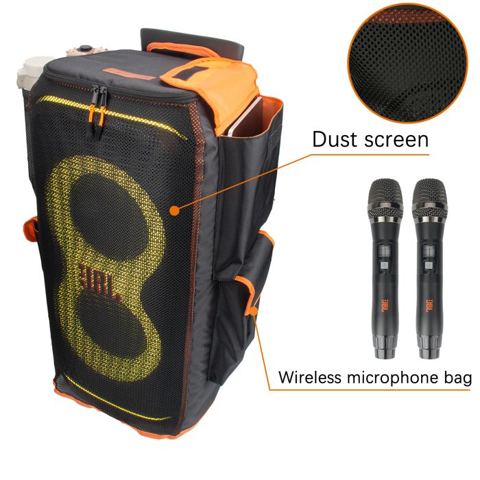 Housse de transport pour enceinte JBL PartyBox 520, housse de protection avec panneau en aille respirante, sac de rangeent portable