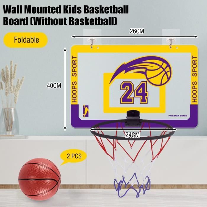 Mini panier de basket-ball pour enfants et adultes, cerceau pour porte et  mur, chambre à coucher avec 2 ikk