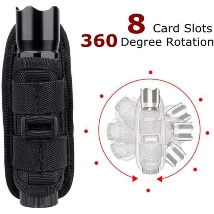 Pochette de lampe de poche tactique, support de torche avec Clip de  ceinture rotatif à 360 degrés, étui de lampe de poche pour ceinture,  accessoires de chasse