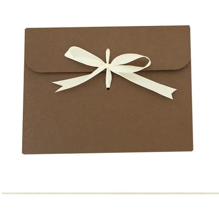 Carte Cadeau Enveloppe Cas 24 18 0.7 cm Arc Kraft Écharpe Boîte