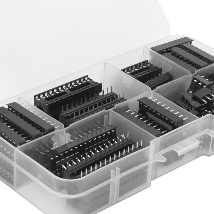 10 Supports IC DIP-16 – Broches Rondes Usinées, Pas 2,54mm, Montage Sur PCB, Juried Engineering