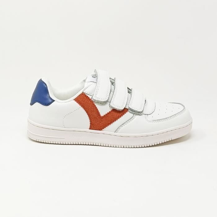 Basket Victoria Velcro Brique CS VICTORIA Femme Scratch Blanc Textile Plat Blanc Cdiscount Chaussures