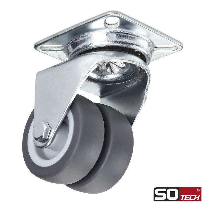 SOTECH Lot De 4 Roulettes De Meubles AACHEN Avec Filetage M8 X 15 Mm ( 35 Mm, Capacité De Charge De 40 Kg Par Roulette, Rotation à 360 Degrés, Noir