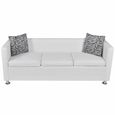 Superbe Luxueux :78760: Canapé droit fixe 3 places Moderne Sofa de salon Canapé de relaxation Cuir synthétique - Blanc-2