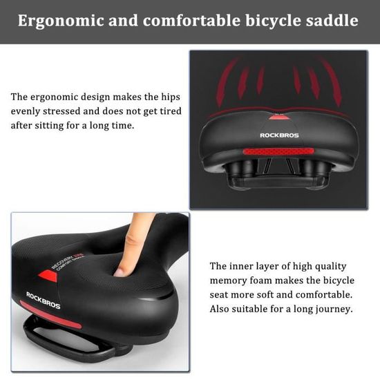 Selle Vélo Vegena – Gel Mousse, Ergonomique, Double Ressort, Bande Réfléchissante, Universelle