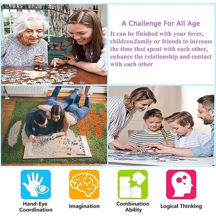 Puzzle avec support de stylo, 1000 pièces de papier d'apprentissage et  d'éducation, jeu interactif Parent-enfant, bricolage pour enfants -  AliExpress