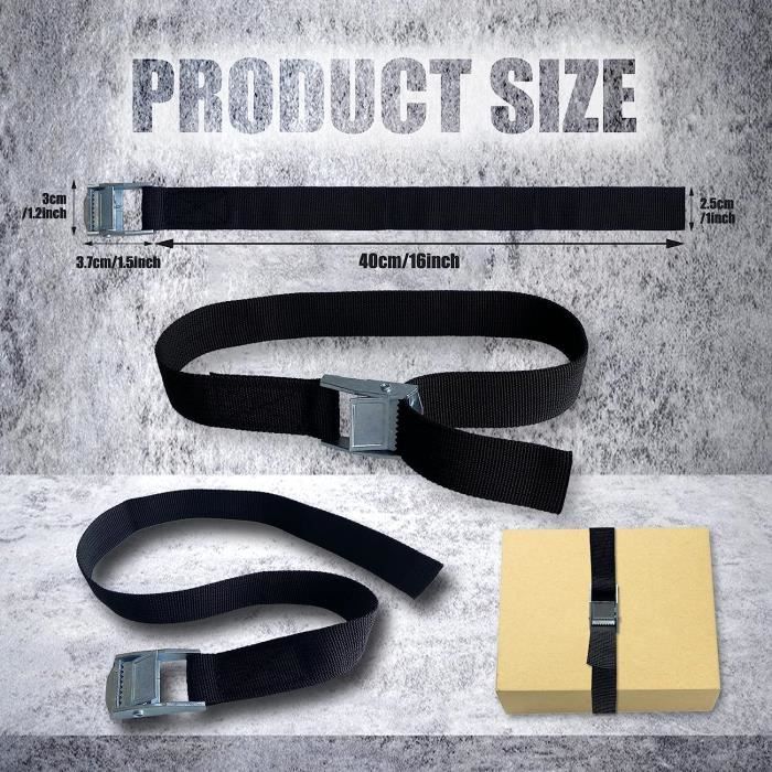 4 Sangles D'arrimage 2,5 M X 25 Mm - Charge Max 250 Kg - Polyester, Boucle Antidérapante - Pour Voiture, Moto, Camping, Bagages
