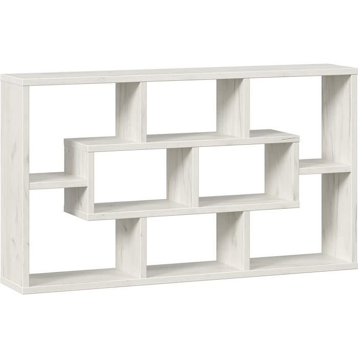 Etagère murale blanc,85 x 47,5 x 9 cm bibliothèque meuble de rangement en  bois - Cdiscount Maison