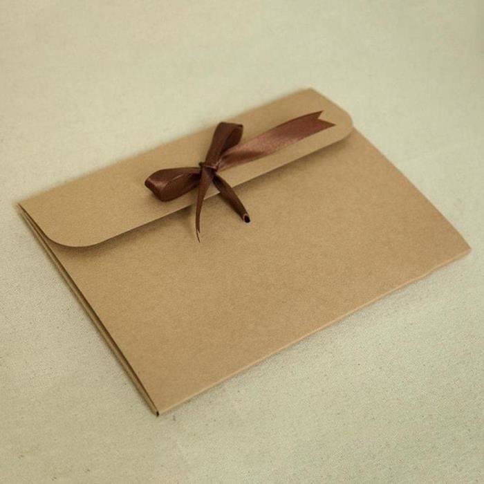 Carte Cadeau Enveloppe Cas 24 18 0.7 cm Arc Kraft Écharpe Boîte