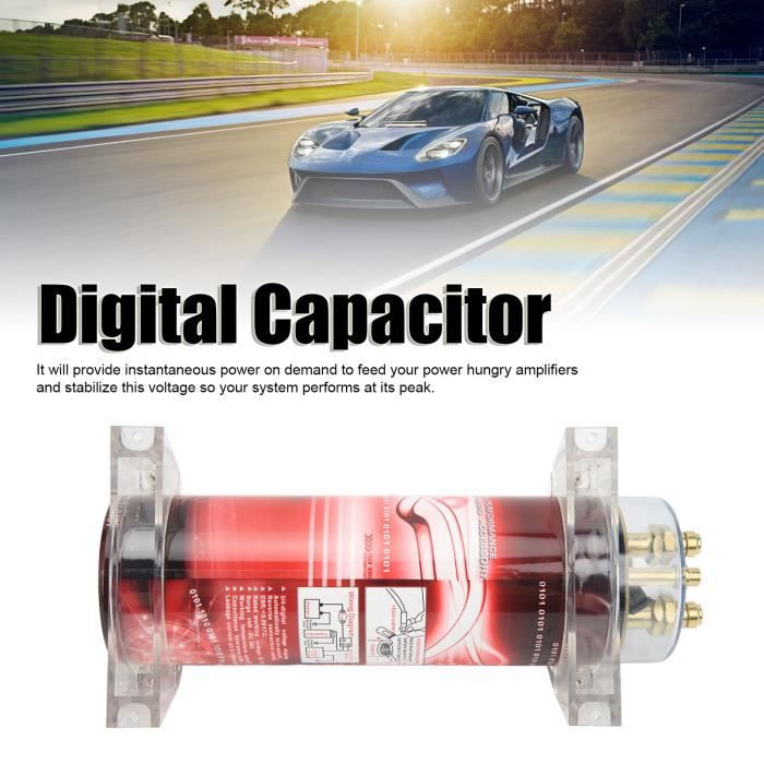 Condensateur Audio De Voiture 3 Farad - Condensateur De Puissance Avec Affichage LED De Tension Pour Système Audio Numérique