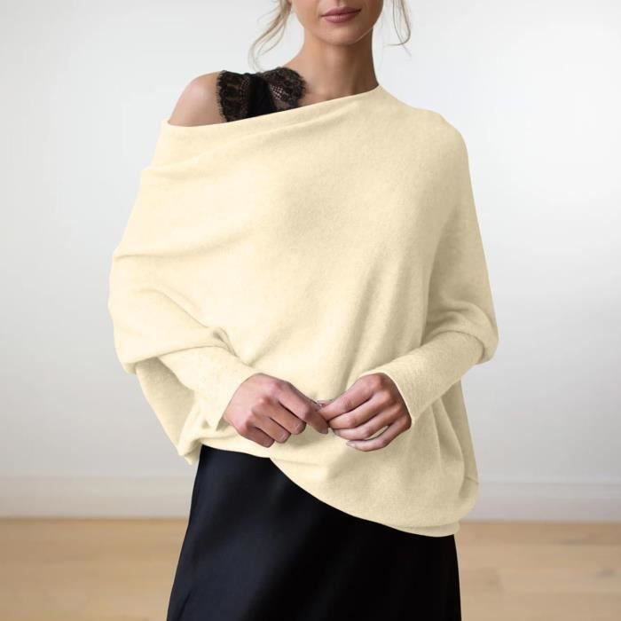 PULL CHANDAIL Pull Cachemire Femme Chaud L Ger Chic Col Rond Et