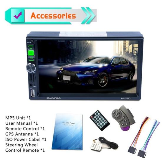 ZIBOREISDN Voiture MP5 Ultra-Mince 7 Pouces Quad-Core Haute d/éfinition Android GPS Navigation Voiture int/égr/ée Machine RK-A715 Voiture MP5