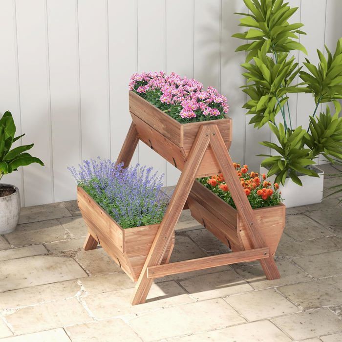 Jardinière Sur Pieds - Potager Sur Roulettes - étagère, Inserts D Feutre De Drainage Inclus Bois Massif Sapin Jardinière Sur Pieds - Potager Sur Roulettes - étagère, Inserts D Feutre De Drainage Inclus Bois Massif Sapin