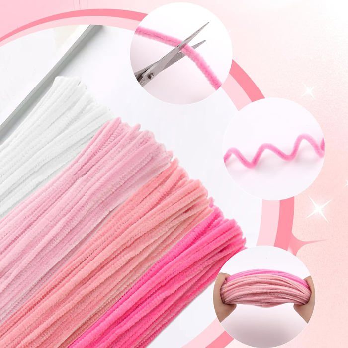 400 Cure-pipes + Ruban - Kit Création Fleurs (tulipe, Rose…) - Loisir Créatif DIY Décoration