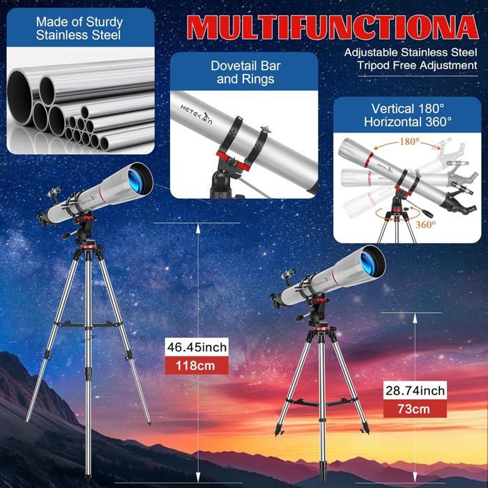 Télescope Télescope 90mm/900mm Astronomique Professionnel pour Adultes — free download