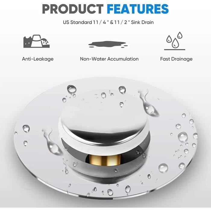 Stehaufe Bouchon De Vidange Universel Pour Lavabo, Filtre De