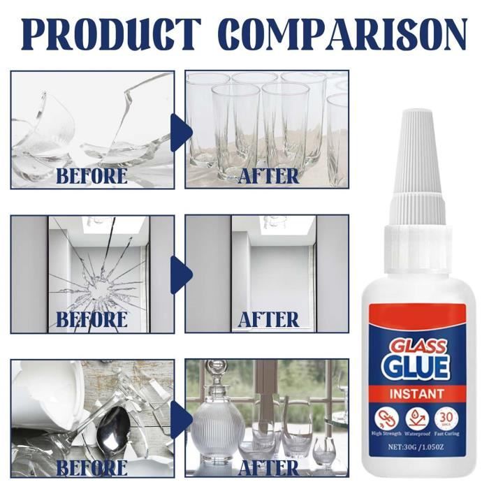 Transparent Colle Verre,Colle Plastique Extra Forte,Super Glue Colle ...