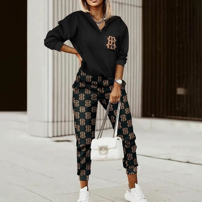 Ensemble survetement femme Marque FR89QG Gris Manches longues Indoor