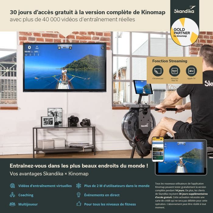 Rameur à Eau JOROTO MR29 – Réservoir 28 L Incliné 45°, Bluetooth, Kinomap Offert, Charge 150 Kg