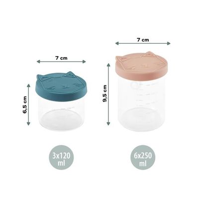 BEABA Pot de conservation en verre 150 ml - Bleu Vert - Repas et accessoires - Repas