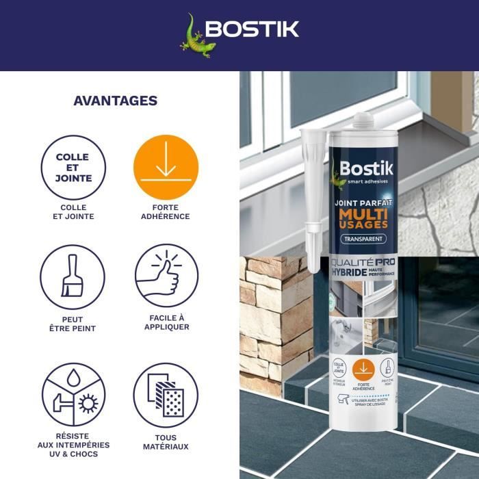 Lot De 2 Mastics Vitrage Bostik Ultra Kwikpaint - 700g - Neuf