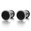 Bouchon Faux Cheater Fake Gauges Plug Acier Homme Femme Noir Cercle Rayures Boucles doreilles avec Email Noir Blanc