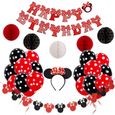 Support A Decorer Oacl1 Decorations De Fete D Anniversaire Sur Le Theme De Minnie Rouge Et Noir Pour Banniere Joyeux Anniversaire G Achat Vente Banderole Banniere Cdiscount