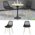 OK-Living Chaise de jardin Chaise de terrasse Chaise de balcon Klaas noir Chaise avec siège-baquet-0