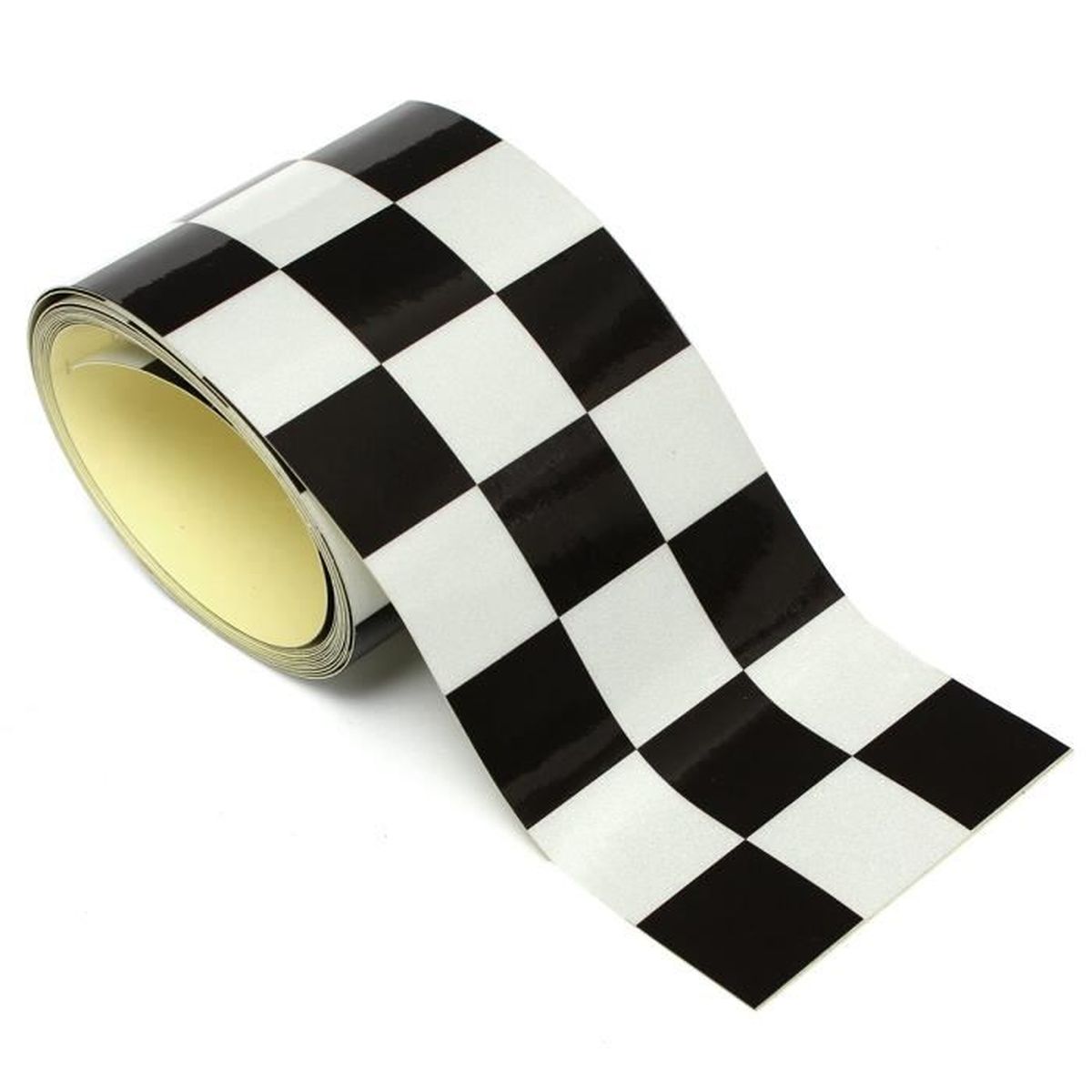 À damier noir blanc ruban 2/" 52 mm Voiture Moto Vinyle Autocollant Decal 2 LP