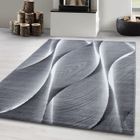 Carpetsale24 Tapis moderne à poils ras, tendance Gris Tapis 160x230 cm motif en bois ondulé 3D, tapis moelleux