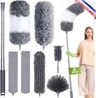 OLY MAGIC 8 Pièces Plumeau Telescopique, Tete de Loup Telescopique Longueur 256cm, Plumeau Poussiere Lavable, Plumeau Poussiere Telescopique