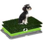 Toilette pour chien litière PawHut avec tapis en gazon artificiel bac pour l'apprentissage de la propreté 67 x 41 cm