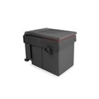 Emuca Poubelle de recyclage Recycle pour fixation sur porte et conteneur de 15 Litres, Plastique gris antracite.