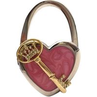 Accroche-Sac Pliable Crochet Porte Sac à Main Forme de Coeur Clé Décor - Rose