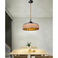 MOGOD Lustre Suspension Luminaire en Corde de Chanvre Industriel 30W Lampe de Plafonde Créatif design Vintage