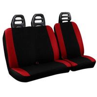 Housses de siège 2colorés pour fourgons avec la ceinture de securité par le bas -rouge