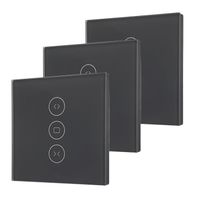 Lot de 3 plaques vitrocéramique noires pour interrupteur connecté Konyks Vollo & Vollo Max
