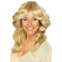 Perruque femme style années 70 - SMIFFY'S - Farraw de Charlie's Angels - blonde - pour adulte et extérieur