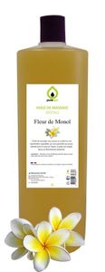 HUILE - LAIT MASSAGE Purespa Huile de Massage végétale parfumée Fleur de Monoï - 100% Massage Naturelle Bio relaxante et exotique