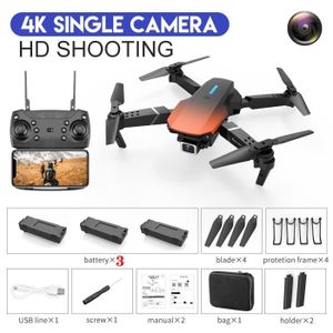 DRONE Sac 4K 3B-Orange EfruitE88 Pro Mini Drone, 4K, Cam