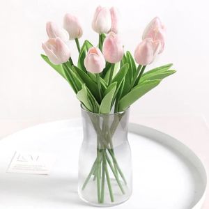 FLEUR ARTIFICIELLE Bouquet de Tulipes Artificielles en PE,Fausses Fleurs,Décoration de Jardin,de Mariage,d'Extérieur,de Maison,de - K03-10Pcs[C]